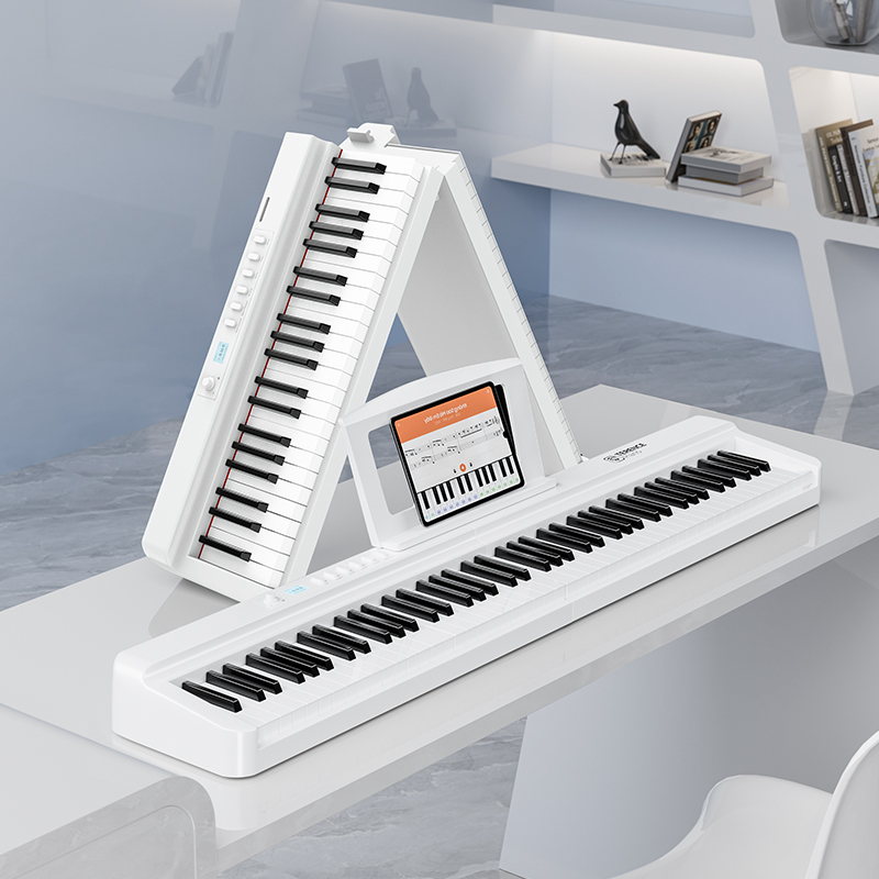 新品发布丨特伦斯TERENCE X88E折叠电钢琴新添「时尚白」，时髦与高级感的碰撞